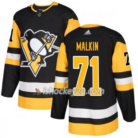 Mænd NHL Pittsburgh Penguins Trøje Evgeni Malkin 71 Adidas 2017-2018 Sort Authentic